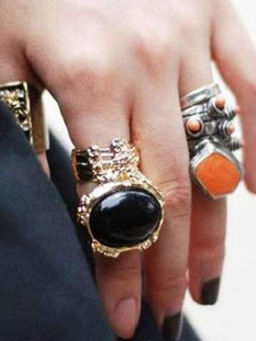 New Fashion Creative Punk Style Gemstone Rings
