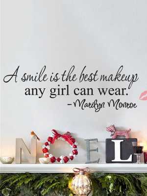 A Smile Is The Best Makeup Home Decor Creative Wall Decals Decorative Waterproof Removable Wall Stickers
