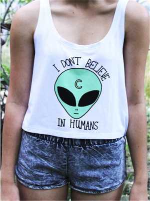 Gothic Summer Sleeveless Loose Tank Tops Letter Printed Vest Graphic Tees