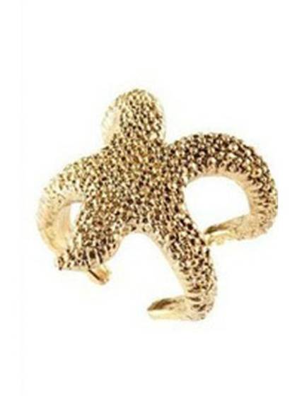 European And American Retro Stylish New Gold Starfish Cute Open Metal Rings