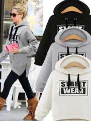 Round Neck Long Sleeve Letter Print Fashion Hoodies Sweatshirts Top Pullovers Outwear