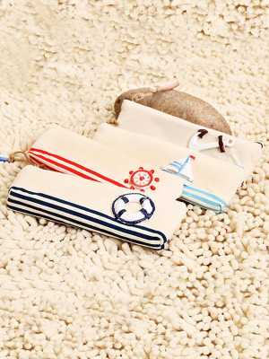 Casual Stationery Navy Style  Clutch Wallet Coin Purse Pencil Bag