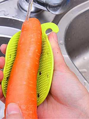 Kitchen Fruits Vegetables Cleaning Brush Potato Radish Vegetable Brush Cleaning Tool Anti-scald Guard