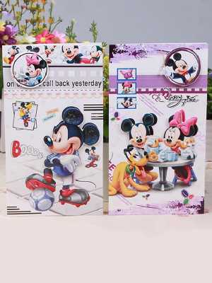 Christmas Birthday Greeting Cards Folding Card Mickey Mouse Disney Postcards Best Wishes Gifts(send by random)