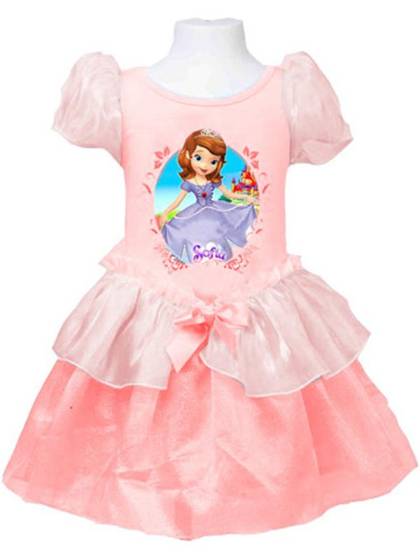 Fashion Cute Cartoon Snow White Baby Girls  Dress Europe Style Princess Print Pink Tutu Costume Dress Kids Costume