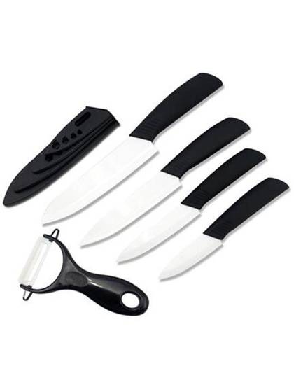 FINDKING Dop Quality Christmas Gifts Zirconia Kitchen Knife Set Ceramic Knife 3" 4" 5" 6" Inch+ Peeler+Covers Fruit Knife Set