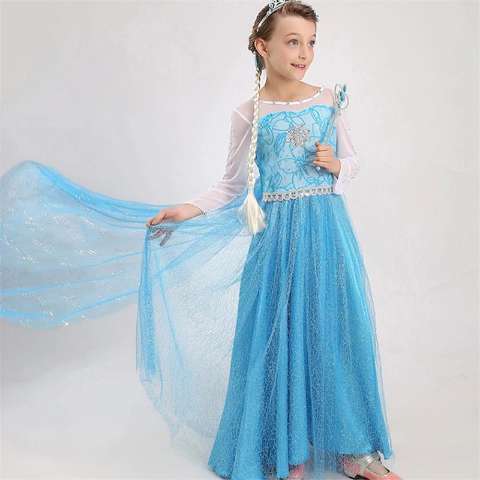 New Frozen Free Fall Children Dress Princess Dress Kids Clothing Girls Costume Kids Costume