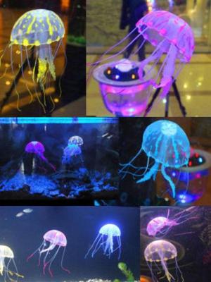 5.5" Glowing Effect Artificial Jellyfish Fish Tank Aquarium Decoration Ornament