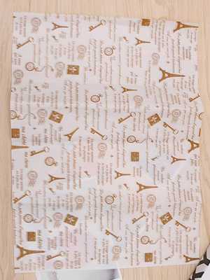 50 Pcs 25*35cm Wrapper Handmade Wax Paper Christmas Gift Packaging Present Wrapping Paper Eiffel Tower Pattern
