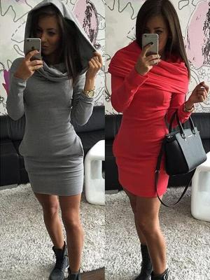 Women Hot Sexy Hoodies Sweater Winter Warm Long Sleeve Hip Package Dress