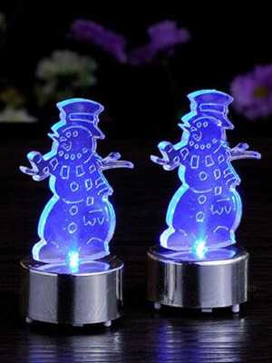 Christmas Santa Snowman Pine Shape Decorative Candle Lamp Colorful Lights For Festival Gifts