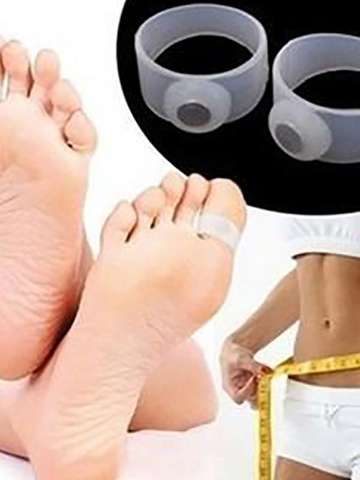 2 PCS Slimming Health Silicon Magnetic Foot Massager Massge Relax Toe Ring For Weight Loss