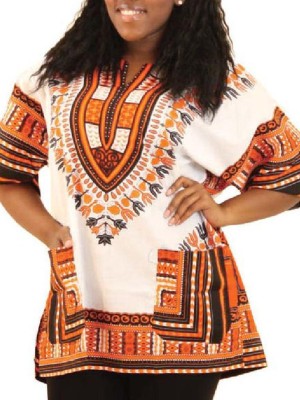 Fashion Women's Short Sleeve Vintage Flowers Print Mini Dress National Feature Pocket Crop Top