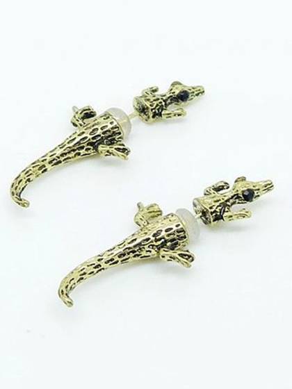 Women's Fashion New Personality Punk Style Crocodile Ear Cuff Ear Clip Ear Stud Earrings