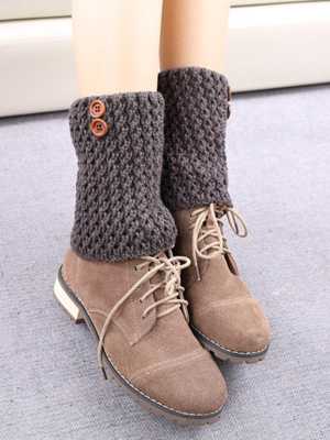 Fall Winter Fashion Ladies Warm Soft Crochet Knitted Boot Cuffs Toppers Leg Warmers