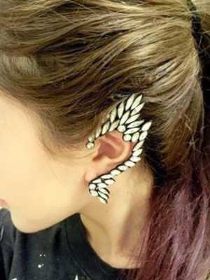 Women's Fashion New Personality Punk Style Elf Diamond Design Ear Clip Ear Stud Earrings