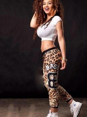 Women's Fashion Leopard Print Sexy 2pcs Crop Top And Pants Casual Slim Fit Suit Sets