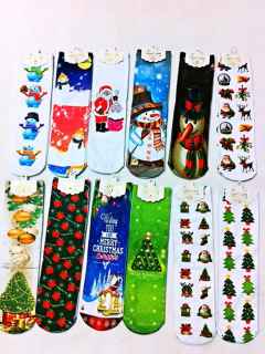 Two-sided Printing Christmas Long Stockings Autumn Winter Cartoon High Socks