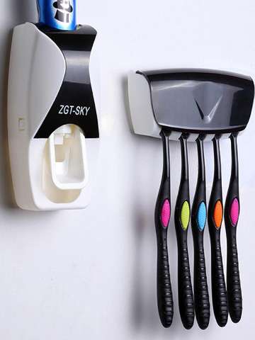 Automatic Toothpaste Squeezer Dispenser Toothbrush Holder Bathroom Accessories