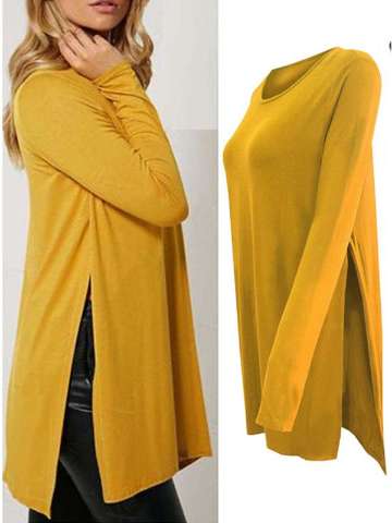 Autumn Long Sleeve Furcal Round Neck Blouse Women Tops & T-Shirts