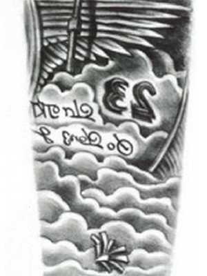 Fashion Black  Cloud Wing Waterproof Tattoo Stickers  Decals Temporary Tattoo