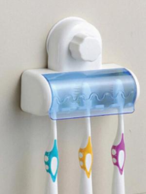 Home Bathroom Toothbrush SpinBrush Suction Holder Dust-proof Plastic Set