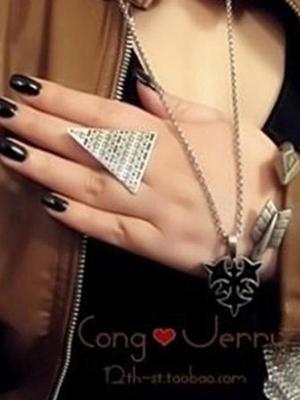 Promotions New Design Fashion High Quality Vintage Bohemia Geometric Triangle Ring Jewelry For Women (Antique Silver)