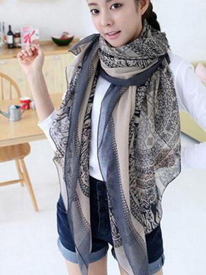New Korean Women's Autumn Winter Soft Lengthen Scarf Retro Warm Scarves Voile Shawl