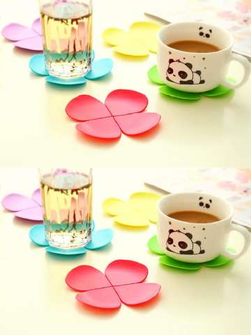 Silicone Non-Slip Heat Resistant Coasters Colorful Flower Shape Coasters Cup Pad Cushion Coasters