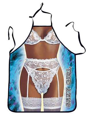 Fashion Creative Sexy Lingerie Girl's Digital Printing Apron Creative Costume Cooking Aprons Gifts