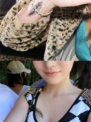 Fashion Feather Bowknot Letters Pattern Waterproof Tattoo Stickers  Decals Temporary Tattoo