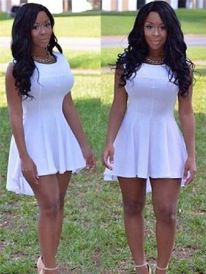 New Fashion Graceful Bodycon Slim Nightclub White A-line Sleeveless Irregular Dress