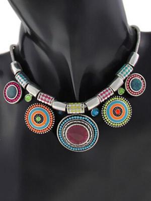 New Elegant Bohemia Style Vinatge Retro Chain Colour Necklace Jewelry Accessories