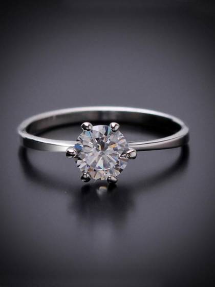 Elegant Women's Austrian Crystal Rhinestone Ring Big Diamond Engagemen Ring Simple Zircon Finger Rings