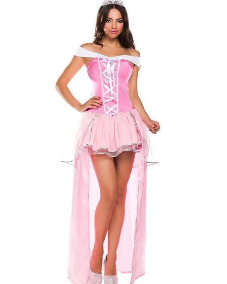 Deluxe Beauty Princess Fairytale Costume Long Dress Crown Fancy Party Halloween Cosplay