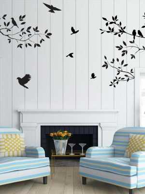 Excellent Quality Best Promotion Removable Tree Branches Birds Vinyl Wall Sticker Decor Decal Living Room Fit For Decoration