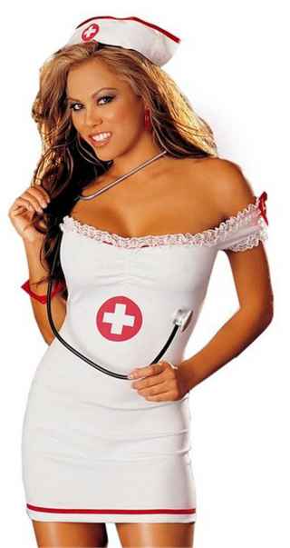 Euramerican Over-size Sexy Lingerie Off Shoulder Nurse Cosplay Costume Boat Neck Temptation Jumpsuit Lingerie