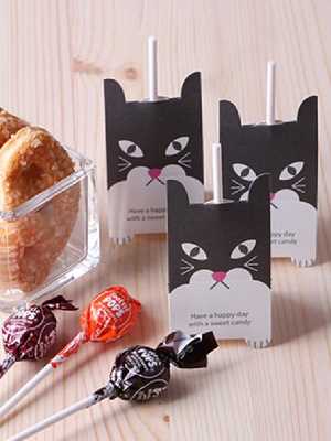 17cm*4cm Cute Cat Lollipop Lolly Pop Holder Tag Christmas Cake Pop Decor Gift Card