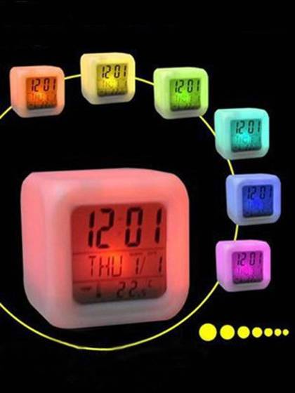 7 LED Color Change Digital Alarm Thermometer Clock Advance Time Technology