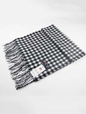 Cashmere Wool Scarves New Autumn Winter Women Scarf Warm Black + White Grid Shawl