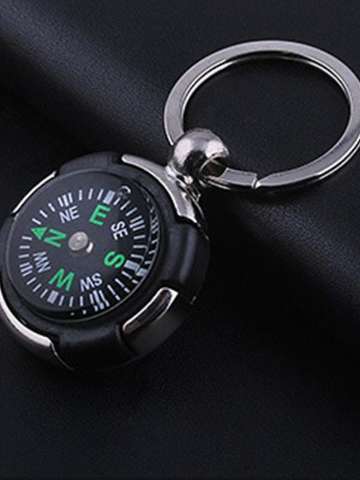 Exquisite Tires Shape Compass Keychain Waist Buckle Key Chains Accessories