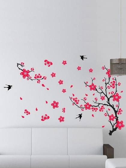 DIY Home Decoration Plum Blossom Prunus Mume Flowers Swallow Beautiful View of Spring DIY Wall Stickers Art Decor Mural Room