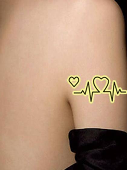 Unisex Fashion Heartbeat Noctilucous Waterproof Tattoo Stickers  Decals Temporary Tattoo