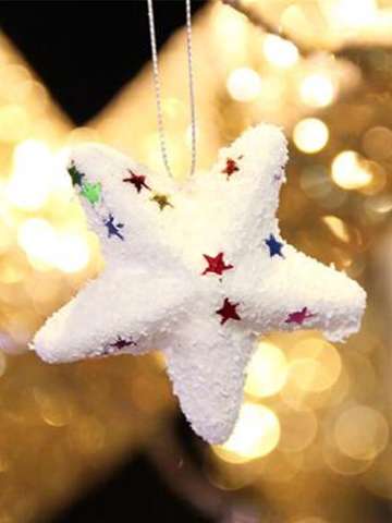 Christmas Decorations Christmas Snowball Foam Pentacle Pendant(6 Pieces)