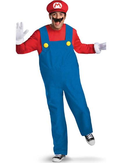 Halloween Adult Classic Costumes Super Mario Bros' Luigi Mario Carnival Costume Roleplay Fancy Party Dress
