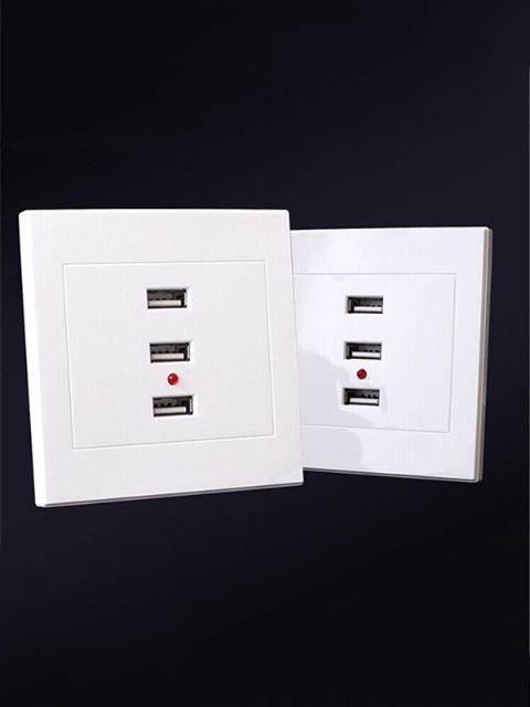 Newest Universal 3 USB Port 2.1A Wall Face Plate Outlet Panel Power Supply Socket Plug Switch Charger
