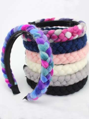 Fashion Knitted Wool Headwrap Headbands Hair Bands Winter Warm Handmade Headwear Hairpin