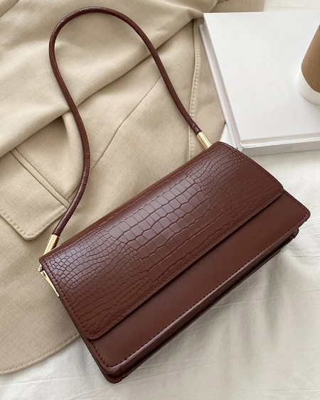 Vintage Shoulder Bag PU Leather Tote Bag Trendy Crossbody Bag