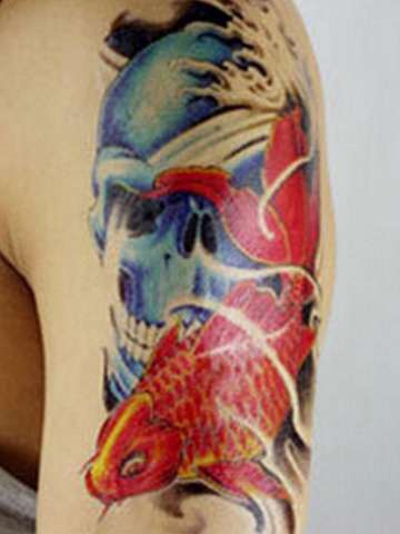 Festival 3D Fish Pattern Beauty Print Waterproof Tattoo Stickers Decals Temporary Tattoo