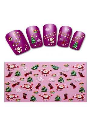 New Nail Art Stickers Decal Christmas Tree / Santa Claus / Snow Boots / Bells / Snowflakes 3D Nail Sticker French Manicure DIY Tools